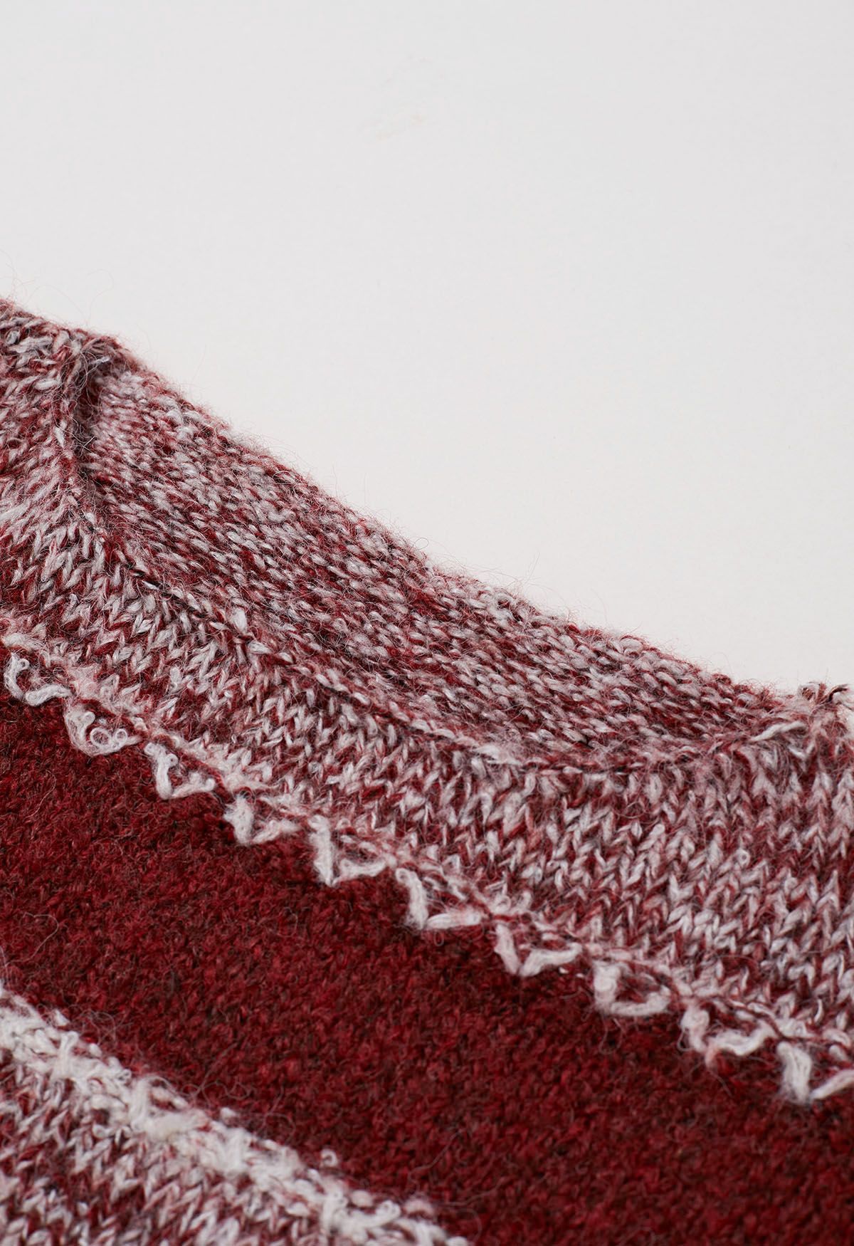 Suéter de punto corto con rayas Fair Isle en rojo