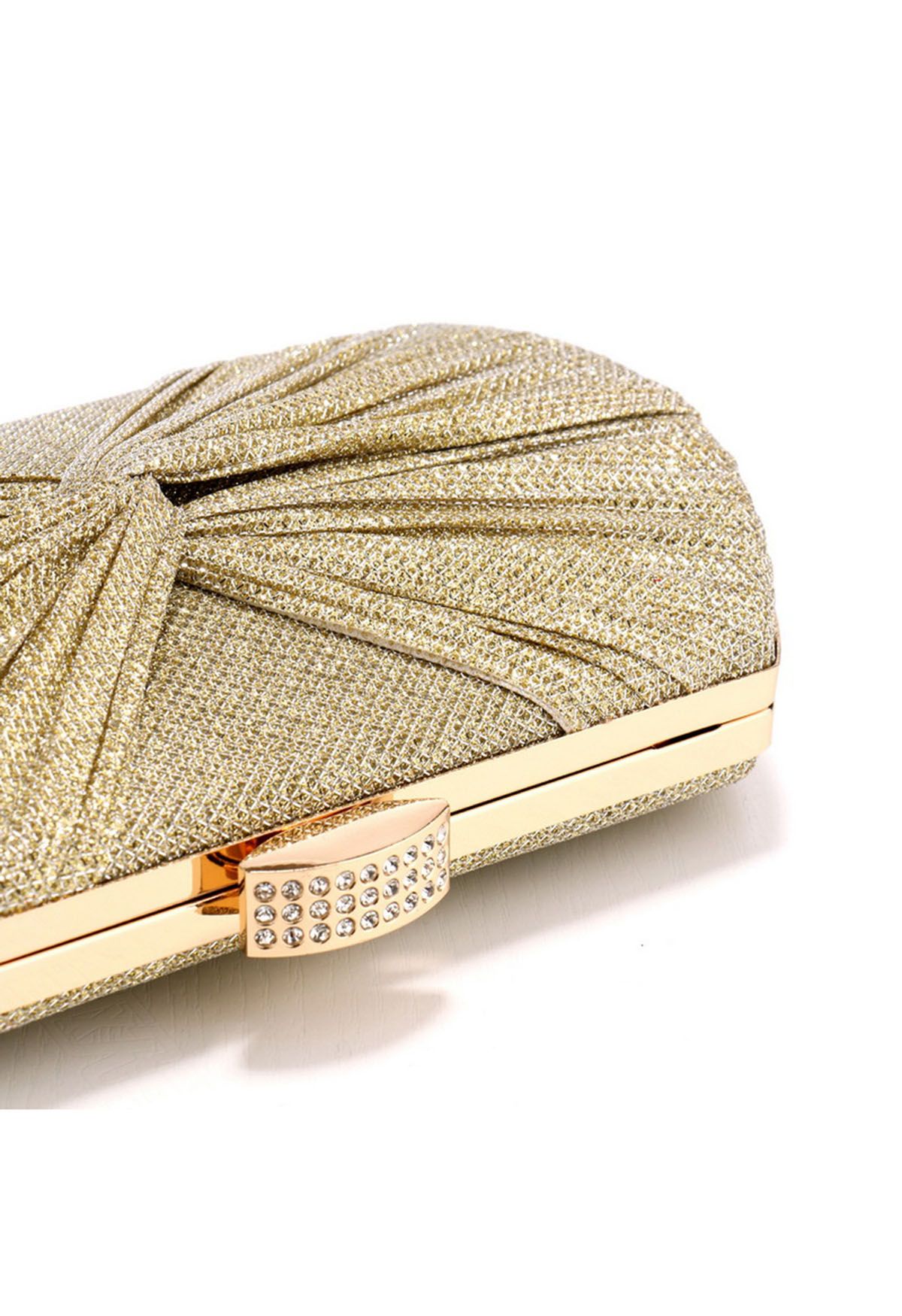 Cartera de mano con nudo de Shining Gift en dorado