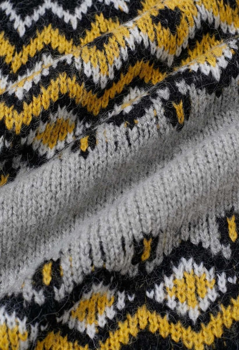 Suéter de punto Fair Isle de Nordic Charm en gris