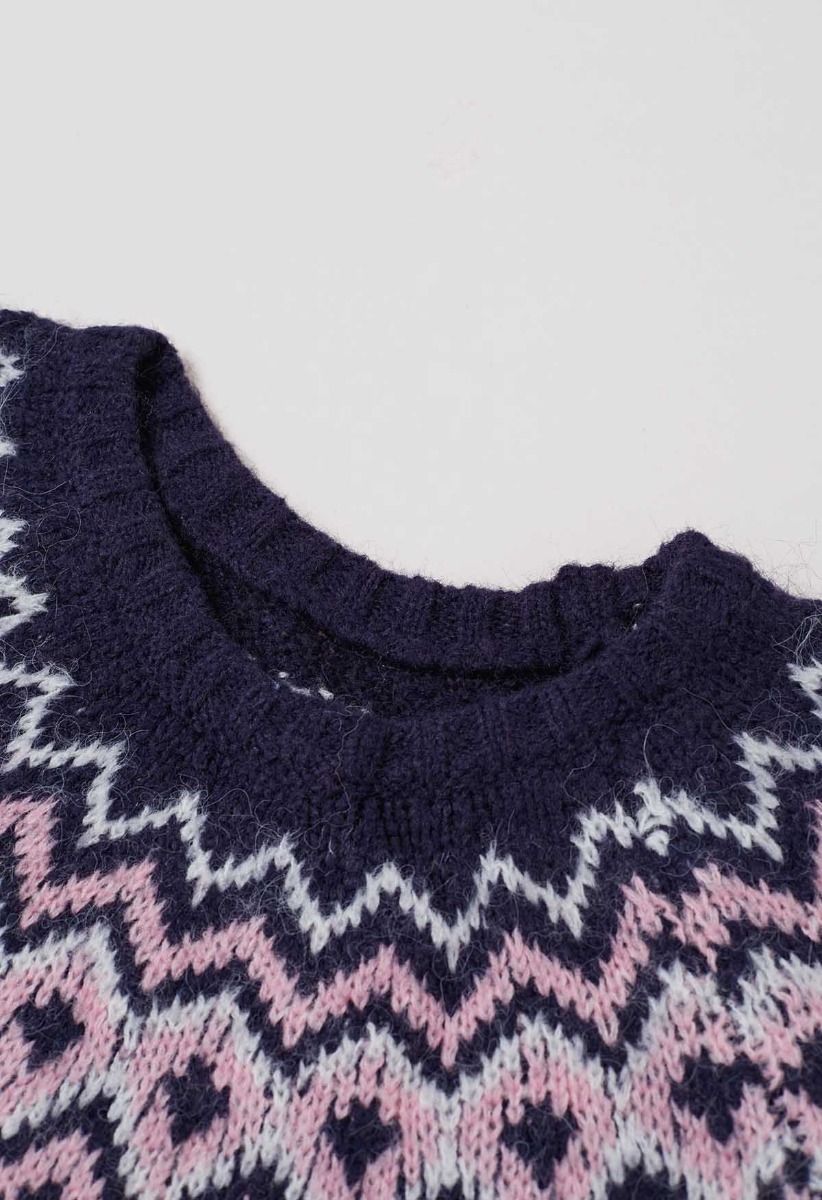 Suéter de punto Fair Isle de Nordic Charm en azul