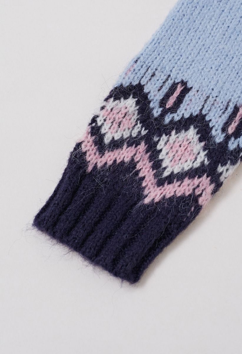 Suéter de punto Fair Isle de Nordic Charm en azul