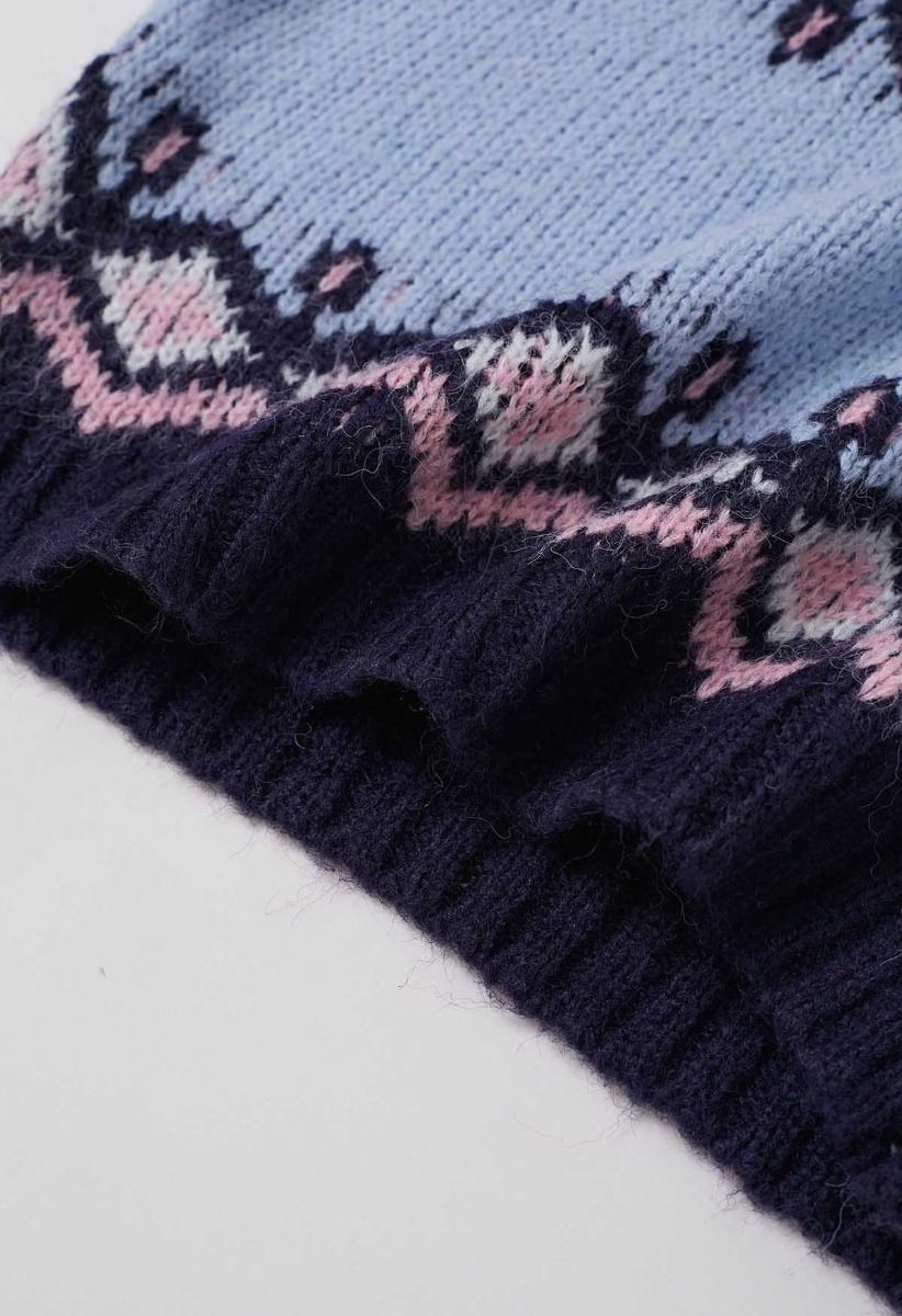 Suéter de punto Fair Isle de Nordic Charm en azul