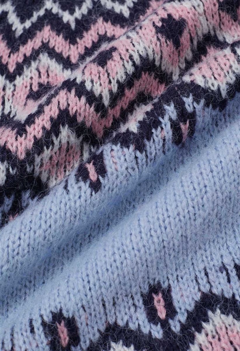 Suéter de punto Fair Isle de Nordic Charm en azul