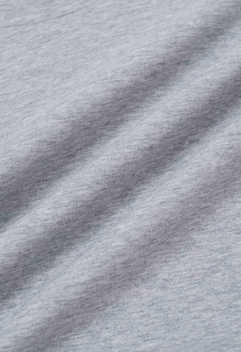 Sudadera corta con mangas adornadas con lazo en gris