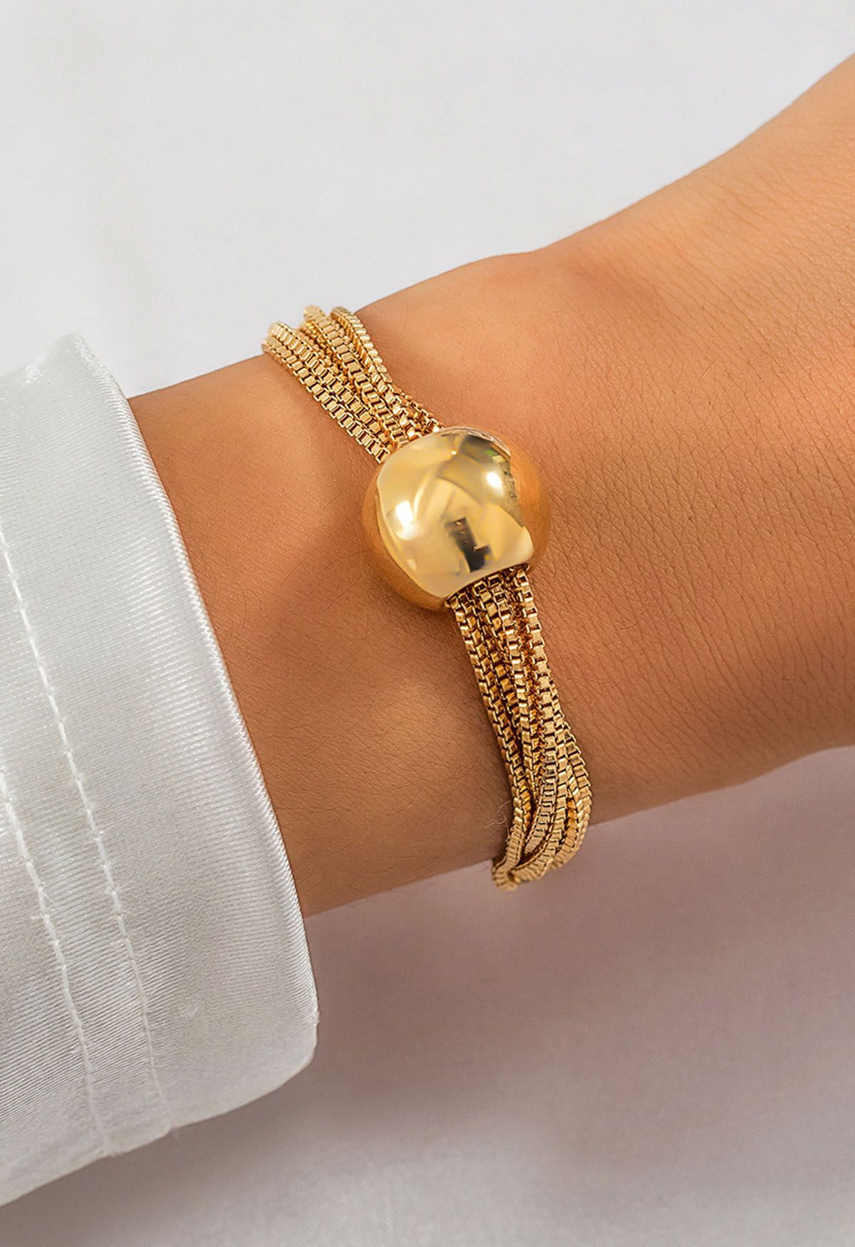 Pulsera de cadena multicapa en oro