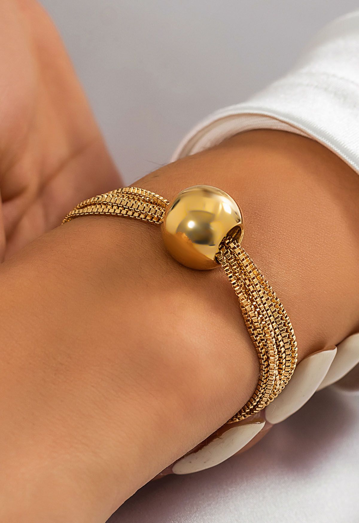 Pulsera de cadena multicapa en oro