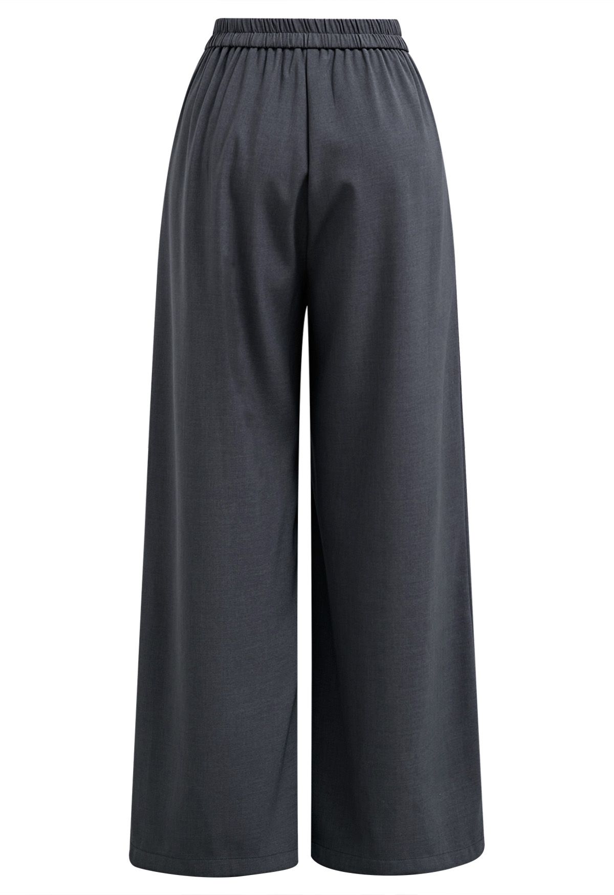 Pantalones palazzo con pliegues y botones, de estilo elegante y sencillo, en gris