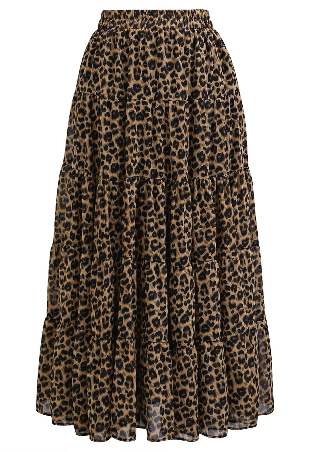 Falda midi de gasa con estampado animal Wild Side