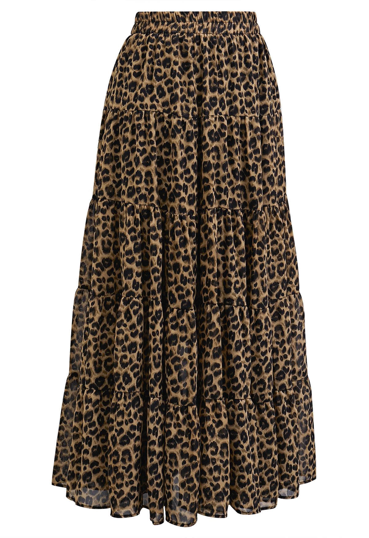 Falda midi de gasa con estampado animal Wild Side