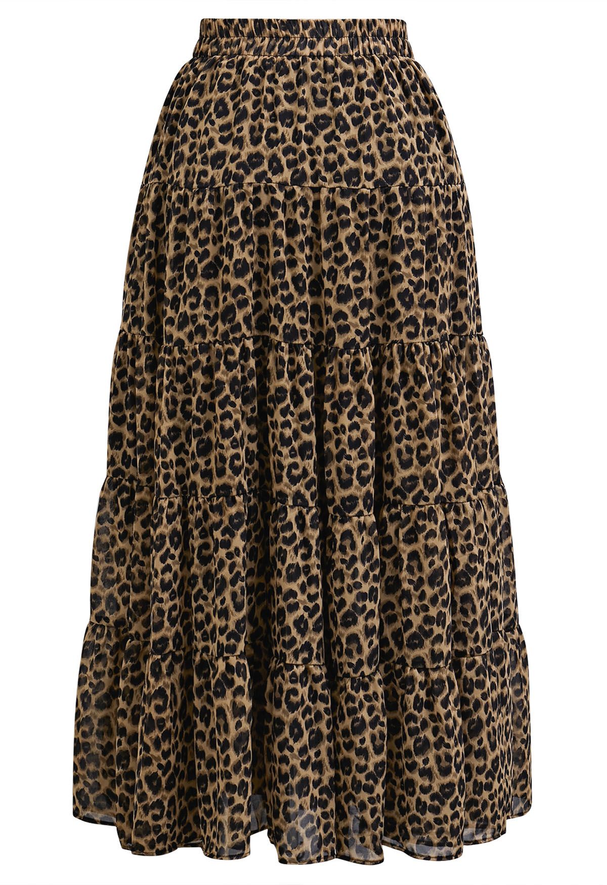 Falda midi de gasa con estampado animal Wild Side