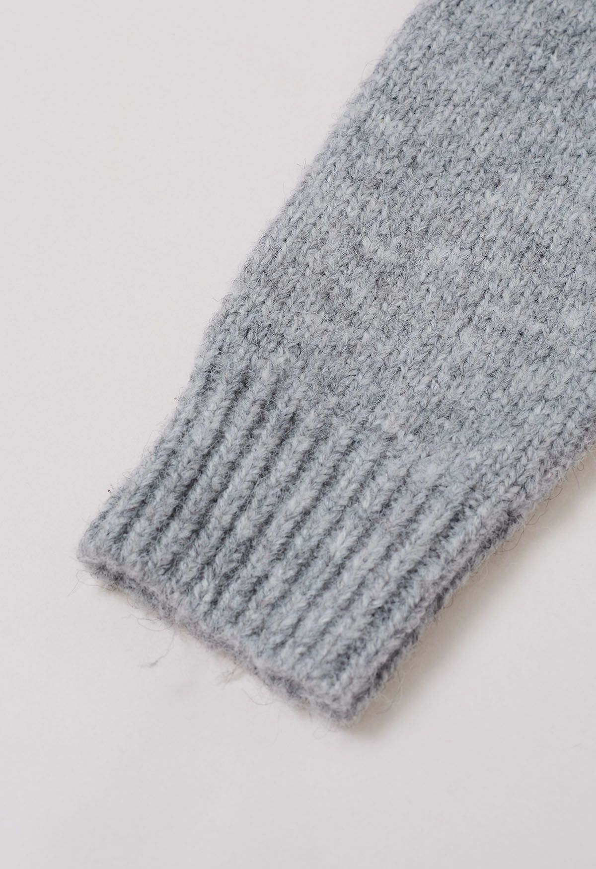 Suéter de punto acanalado Fair Isle de Winter Whimsy en gris