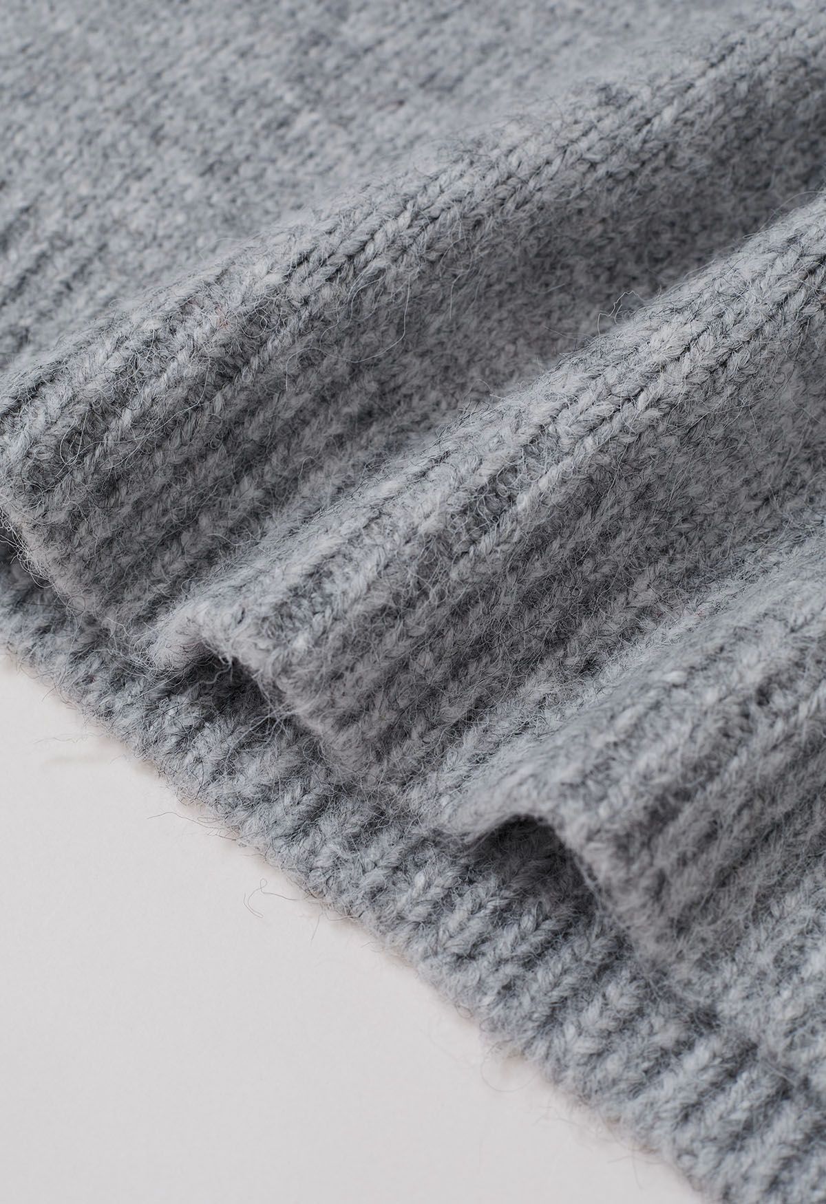 Suéter de punto acanalado Fair Isle de Winter Whimsy en gris