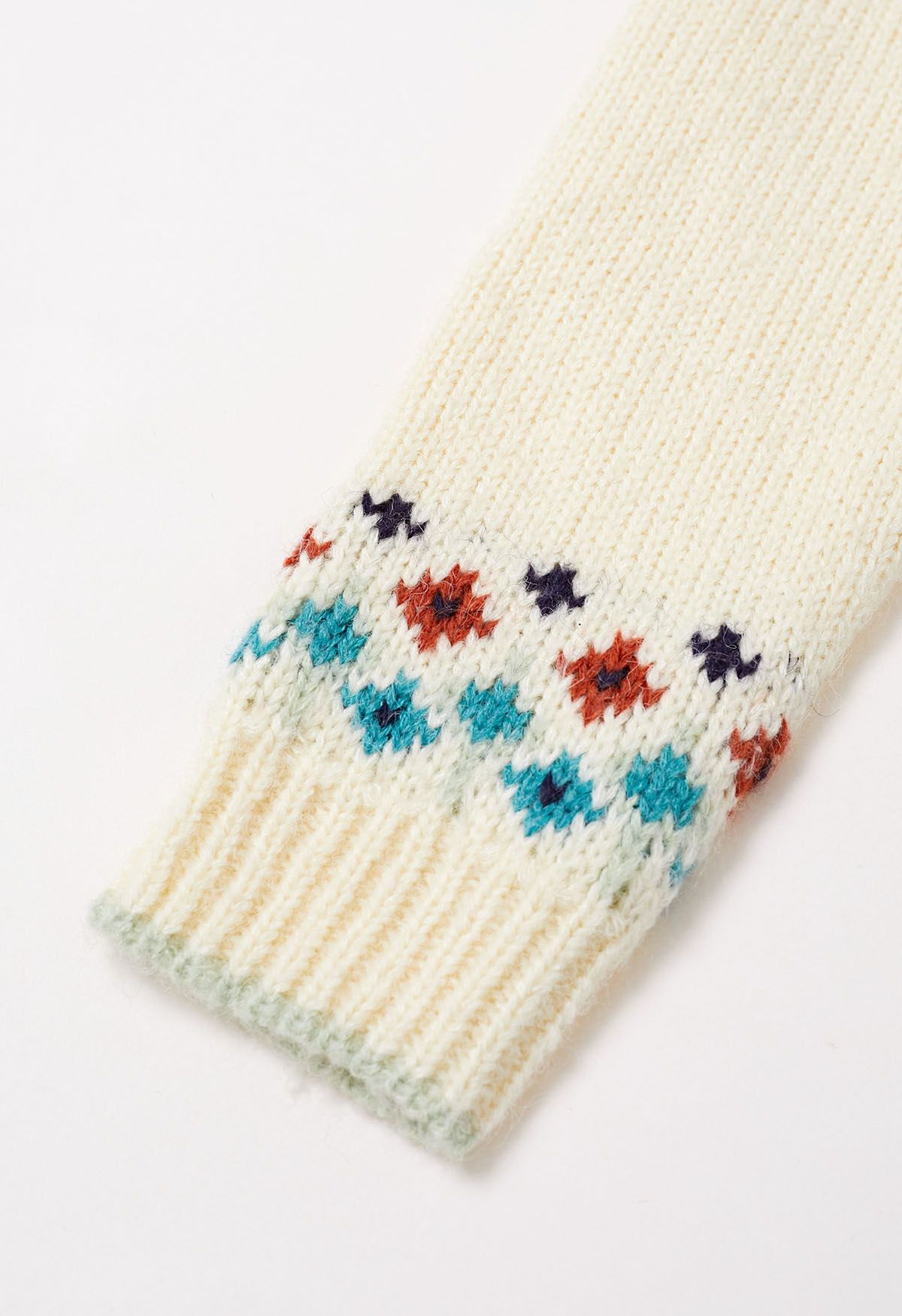 Suéter de punto Fair Isle de Snowflake Wonderland en color crema