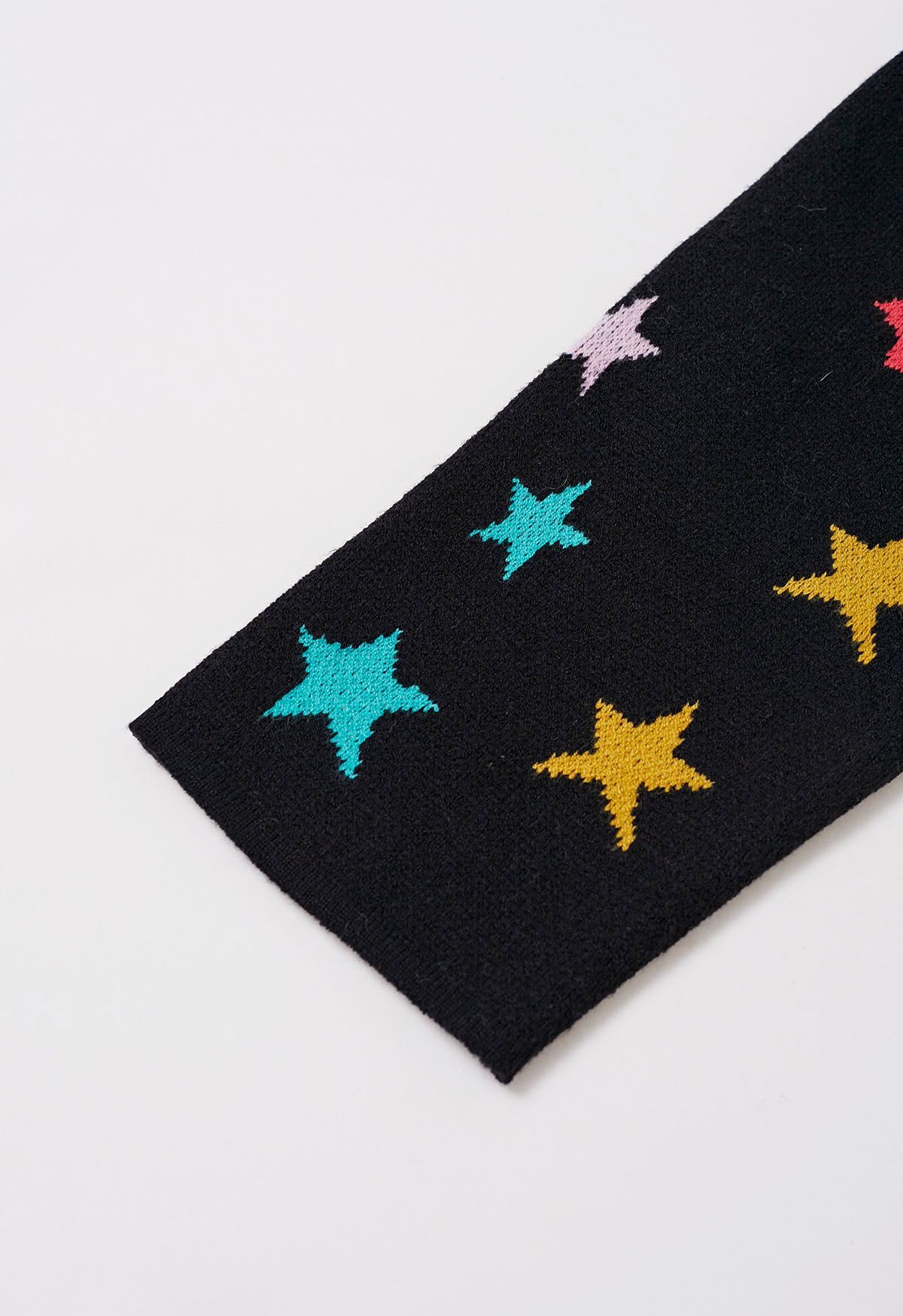 Suéter de punto con mangas acampanadas y estrellas Cosmic Charm en color negro