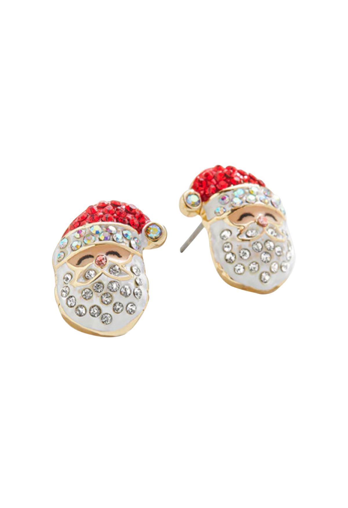 Pendientes de Papá Noel con diamantes de imitación