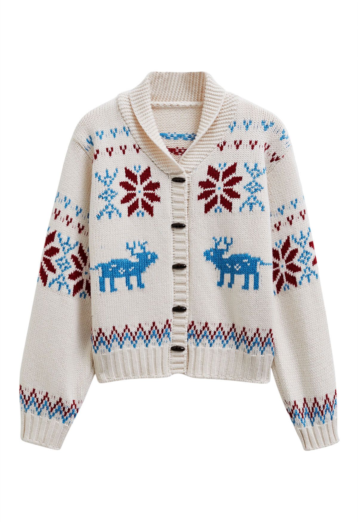 Cárdigan de punto con botones Fair Isle de Lucky Elk