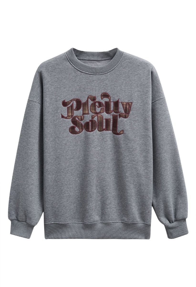 Sudadera extragrande con forro polar de Pretty Soul en color gris