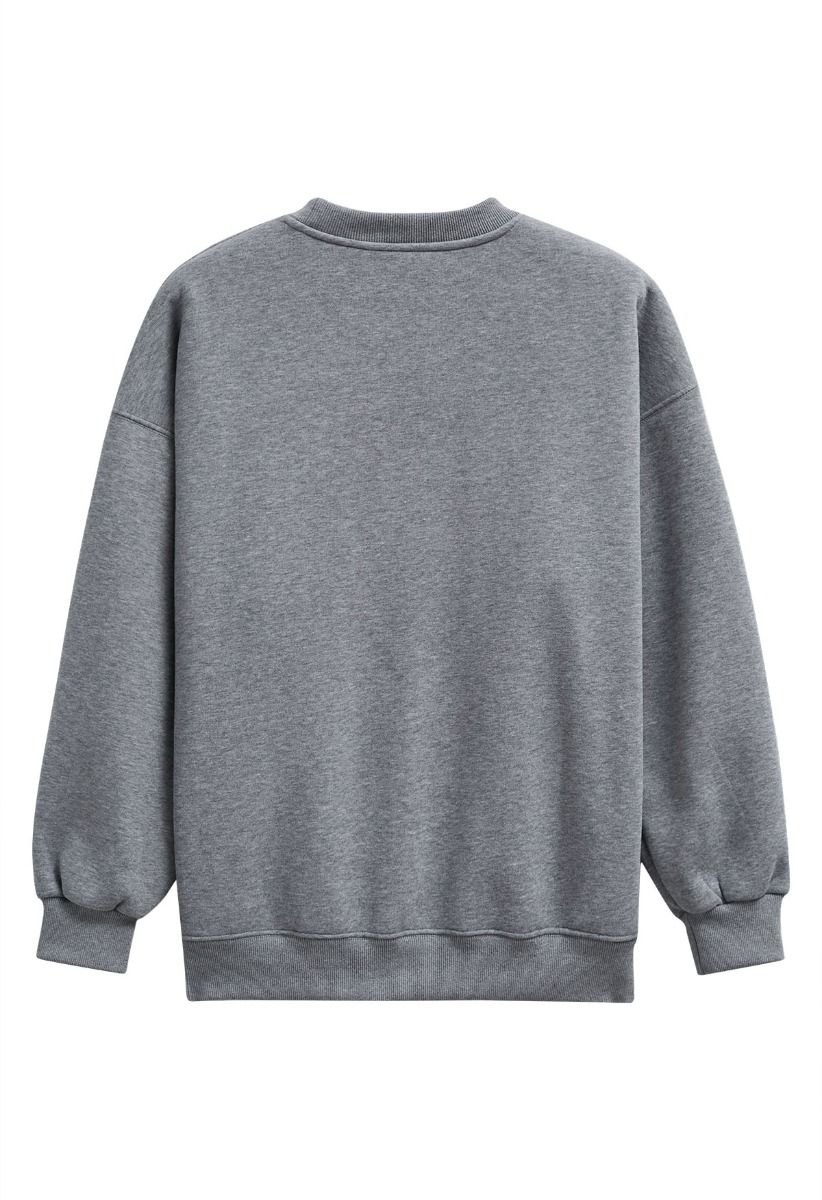 Sudadera extragrande con forro polar de Pretty Soul en color gris