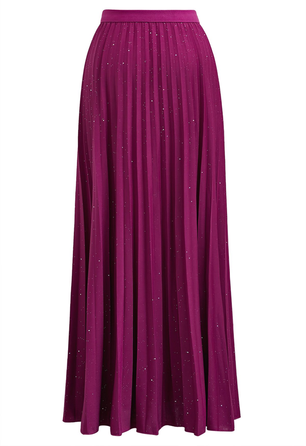 Falda larga plisada Twinkling Night en color magenta