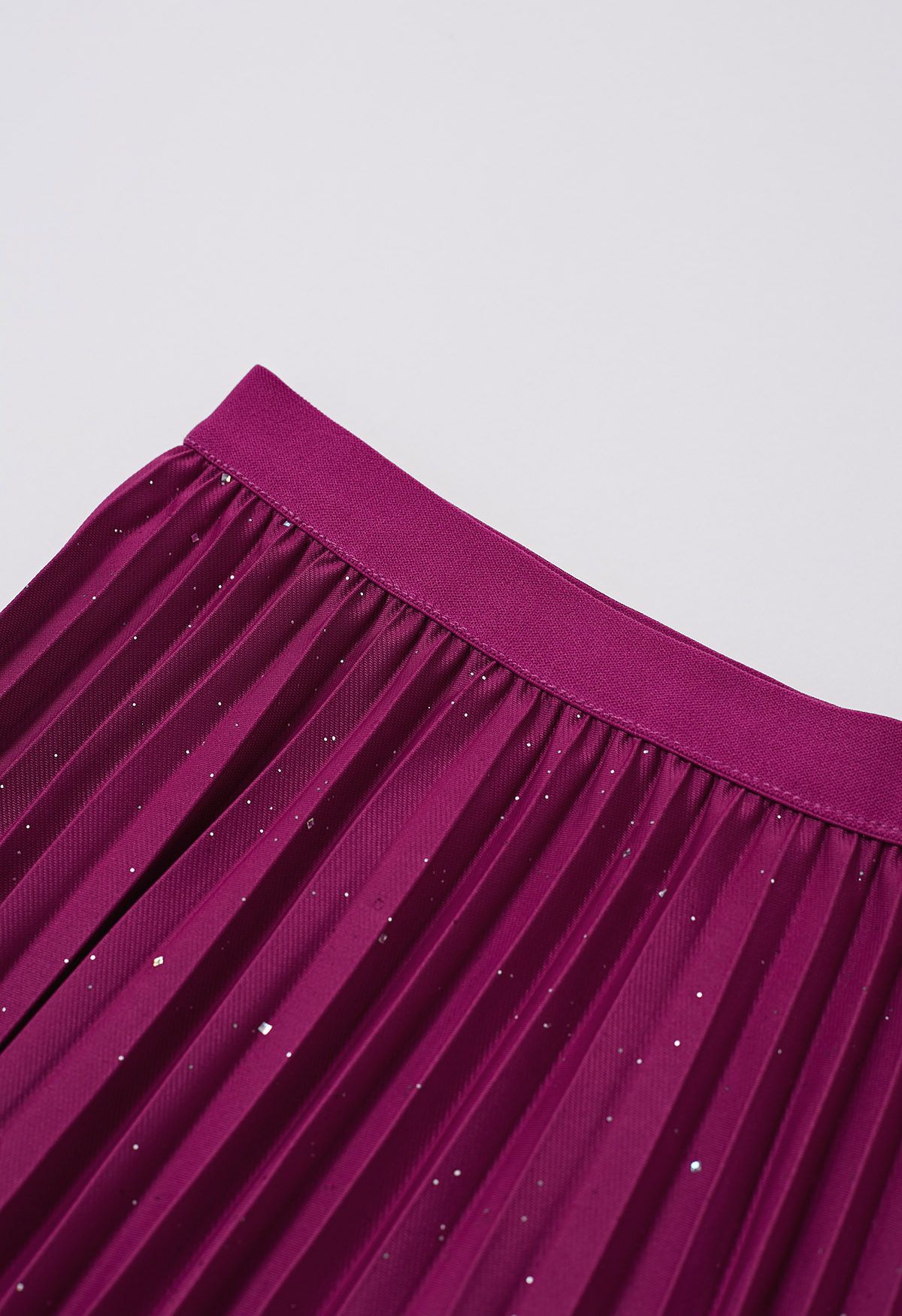 Falda larga plisada Twinkling Night en color magenta