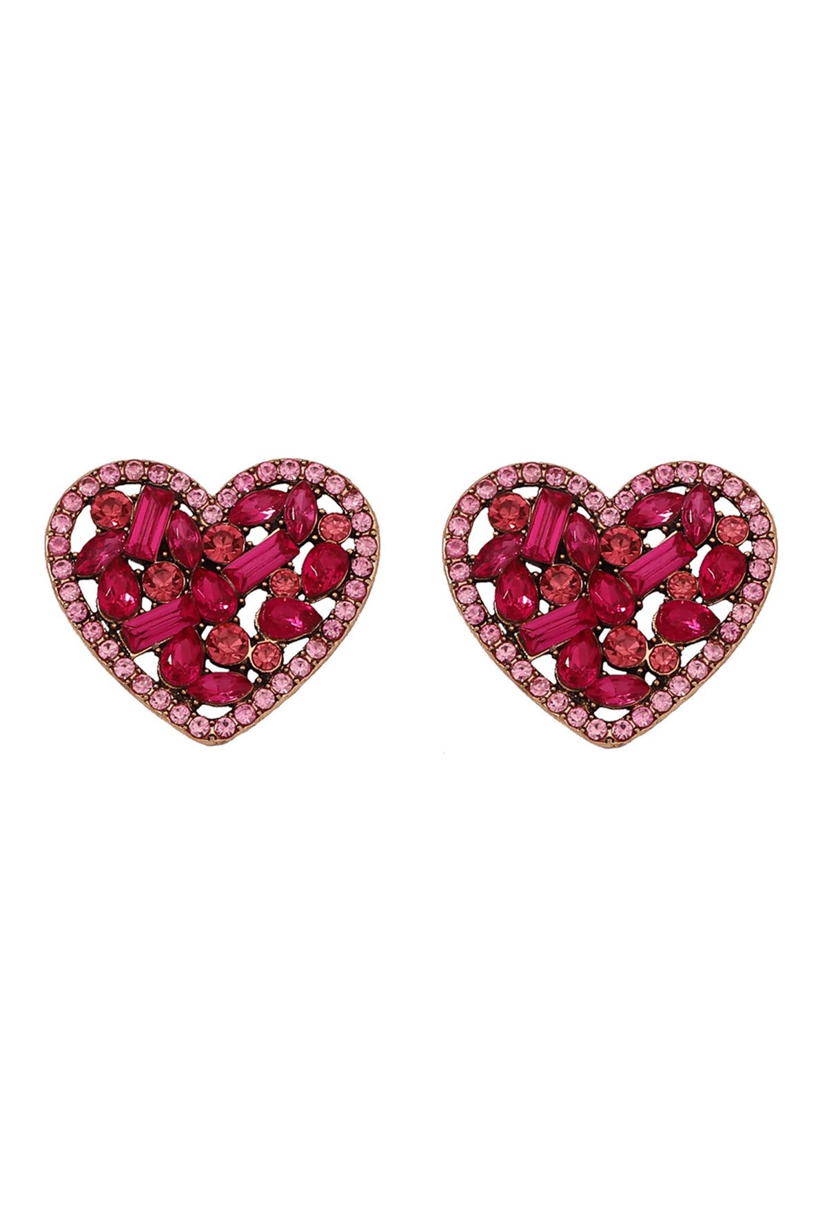 Pendientes románticos con forma de corazón hueco