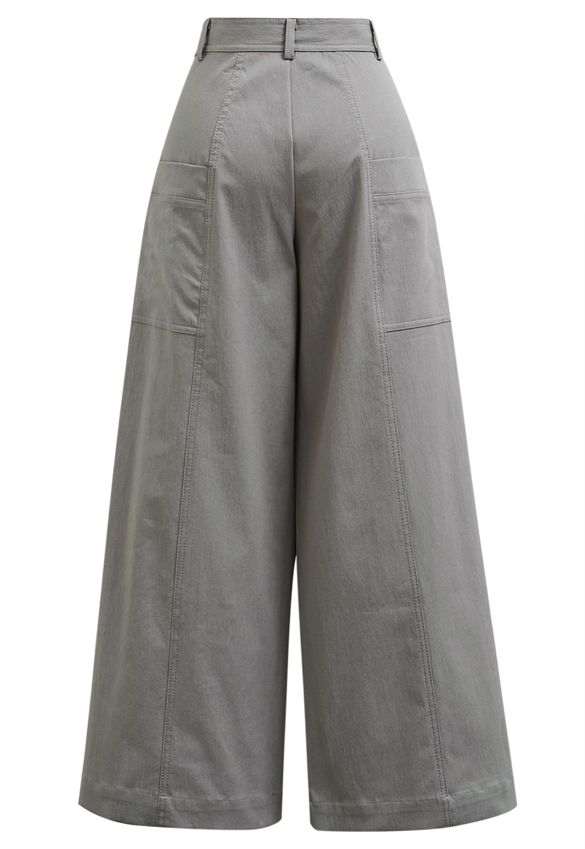 Pantalones anchos con bolsillos de parche laterales en color gris