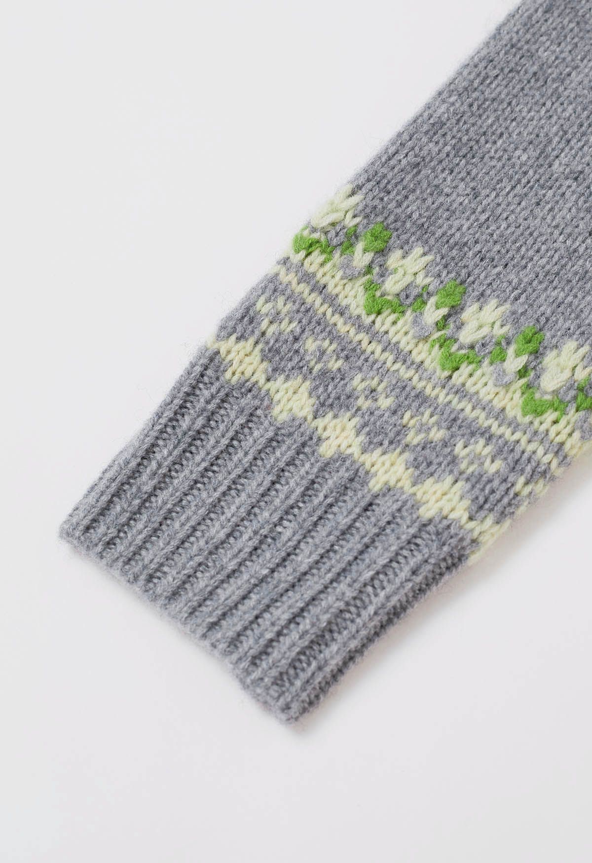 Suéter de punto Fair Isle de inspiración nórdica en gris