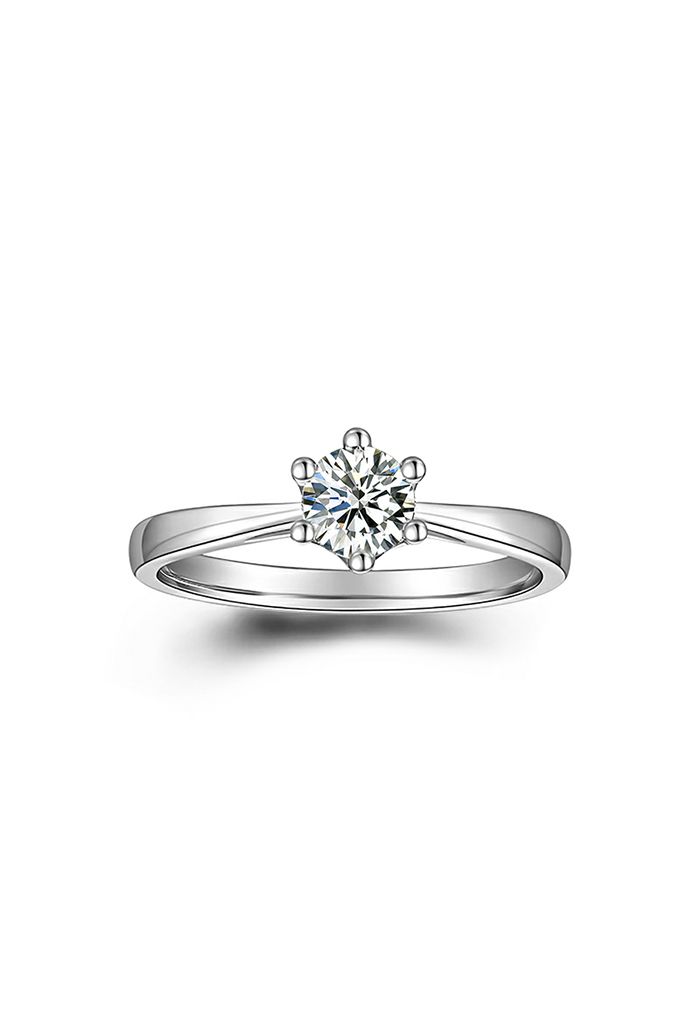 anillo de diamantes moissanite liso