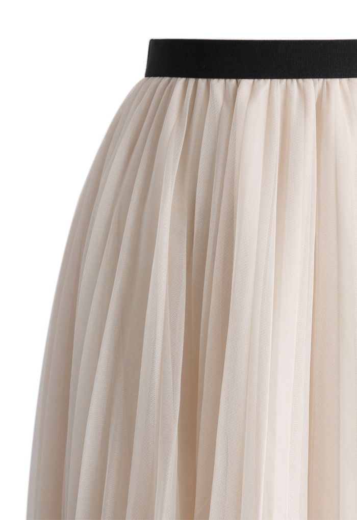 Falda de Tul Rosa con Pliegues