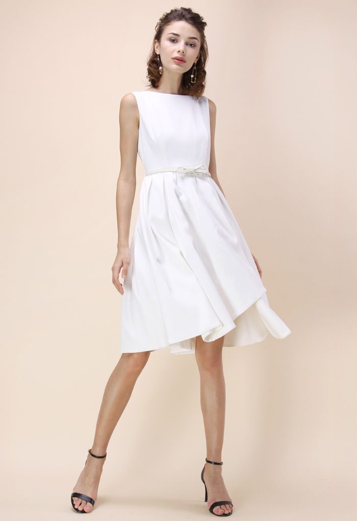 Moderno y Glamoroso Vestido Blanco para Baile de Graduación