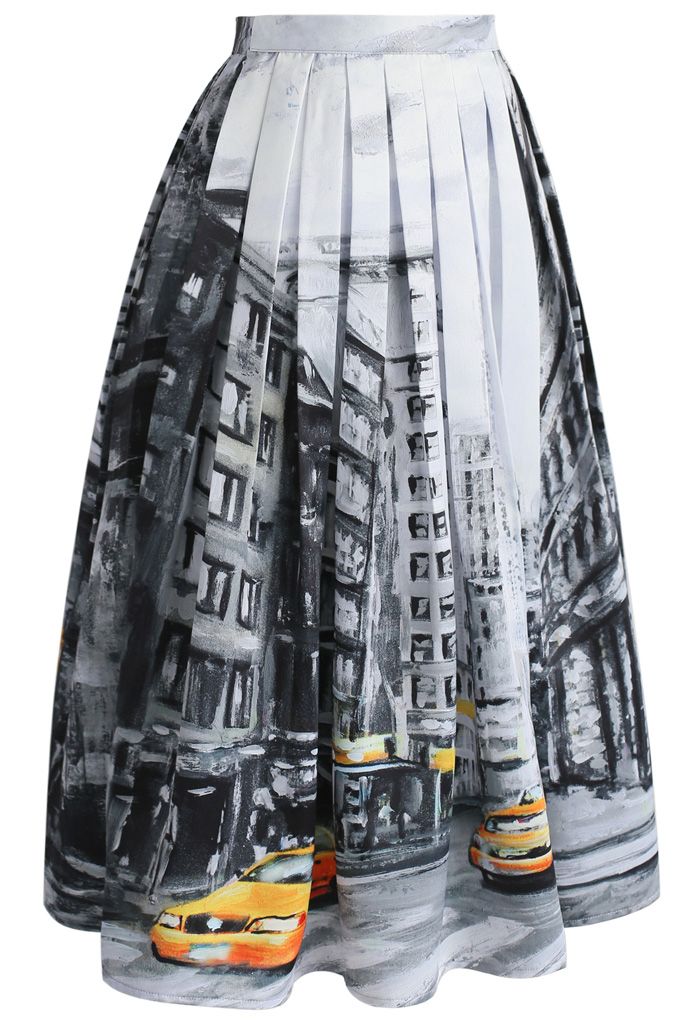 Falda midi estampada Downtown Impression