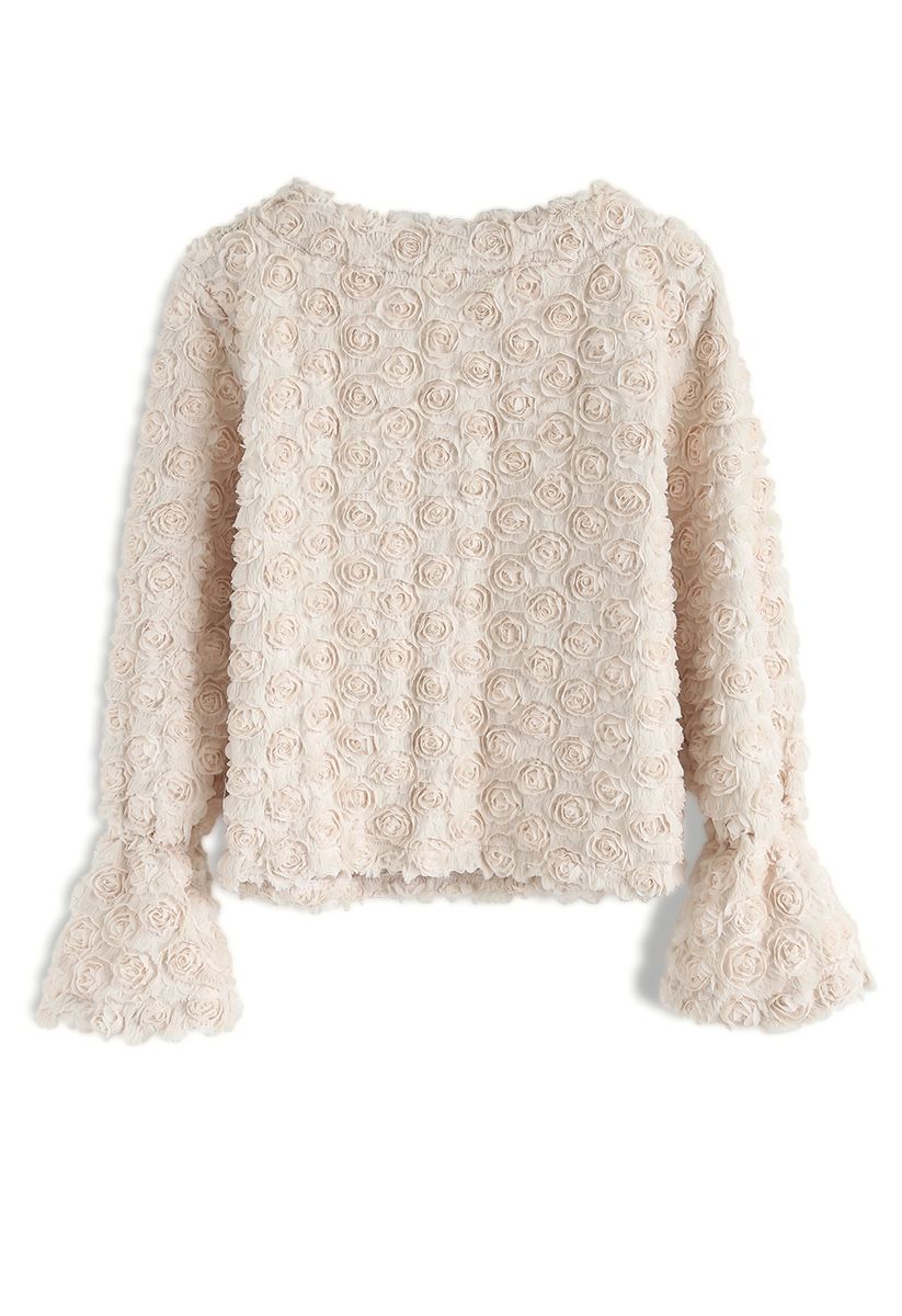 All Day with Fragrant Rose Faux Fur Sweater in Nude Pink