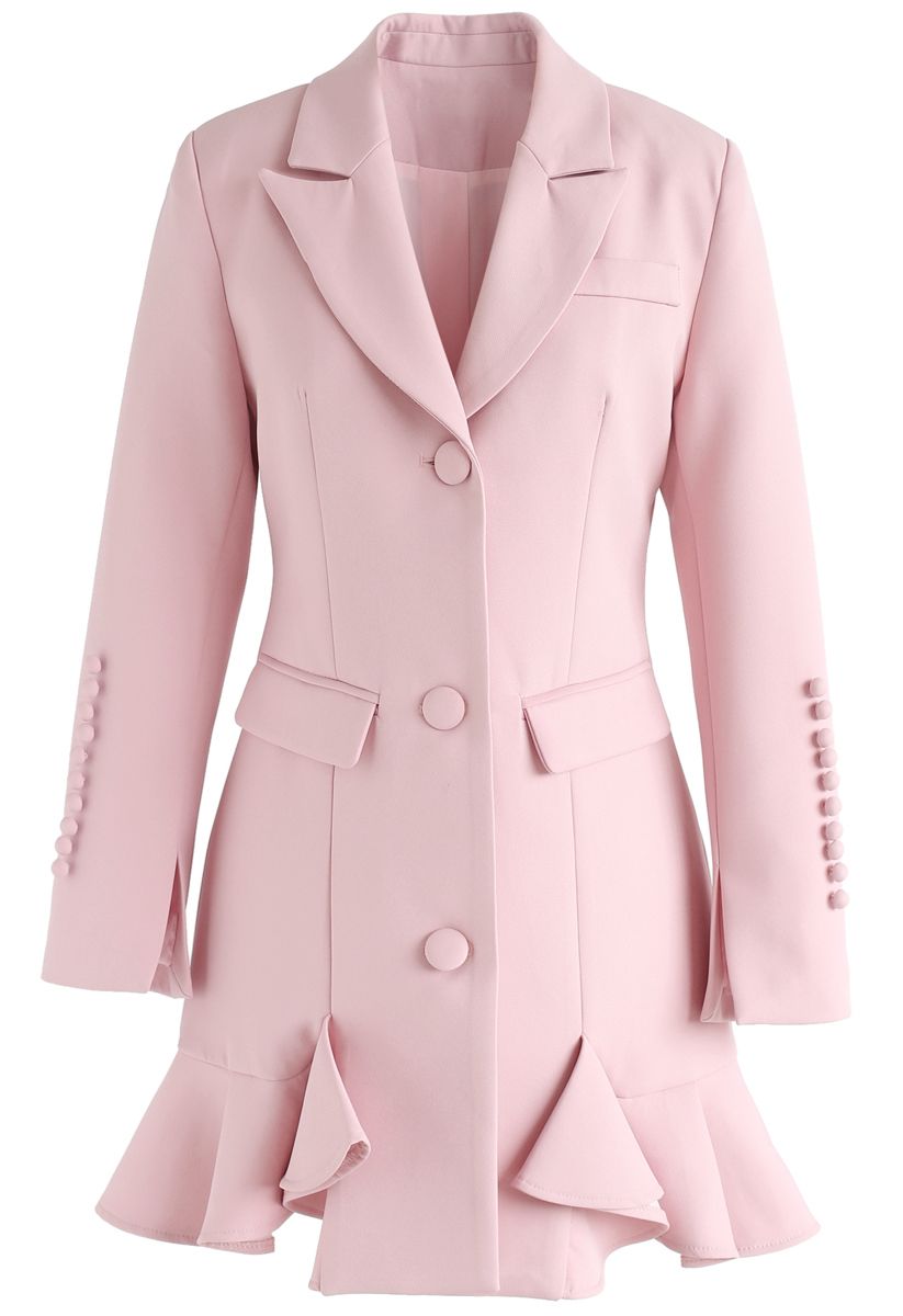 Vestido elegante con peplum en Vogue en rosa 
