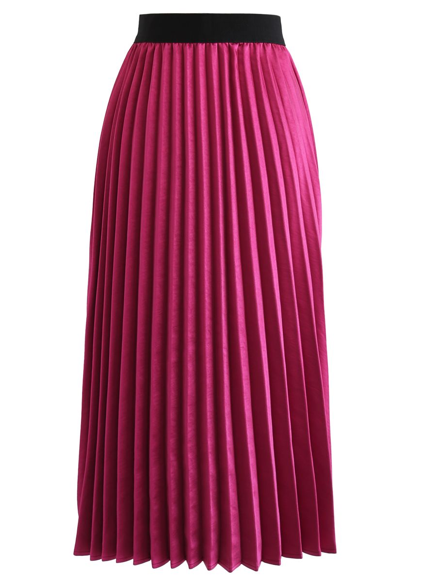 Falda plisada sedosa Glam Plisada en violeta