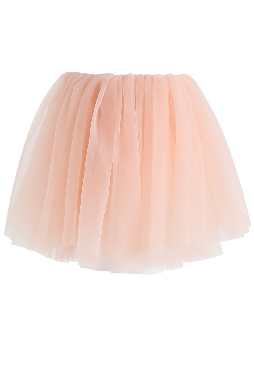 Falda de tul de malla Amore en rosa para niños