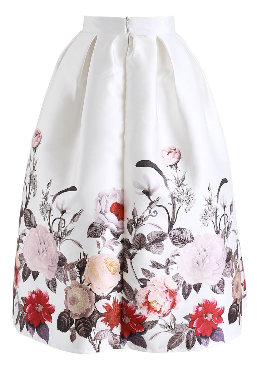 Falda midi estampado floral