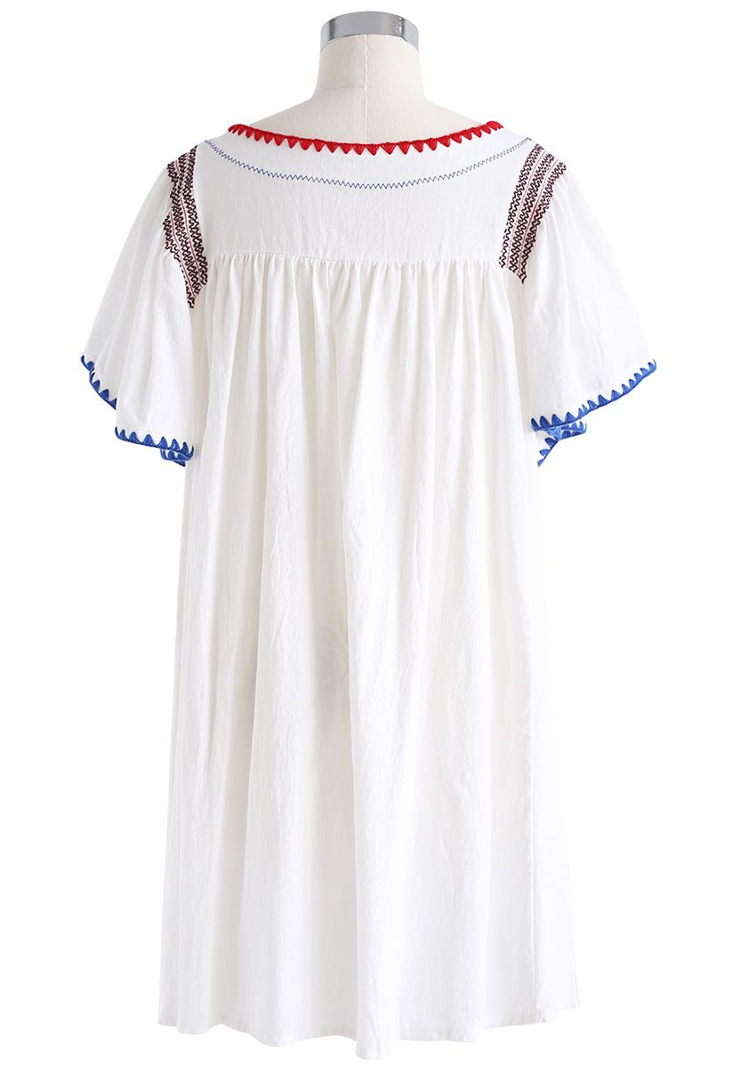 Nacido en Boho Land Dolly Dress en blanco