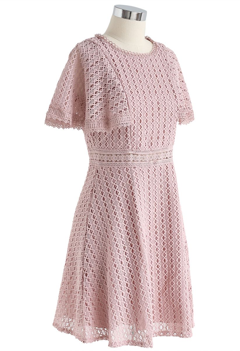 Minivestido Crochet Me Grace en rosa