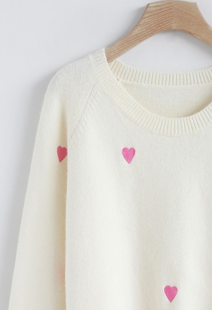 Suéter de punto Sweet Love Spot en blanco