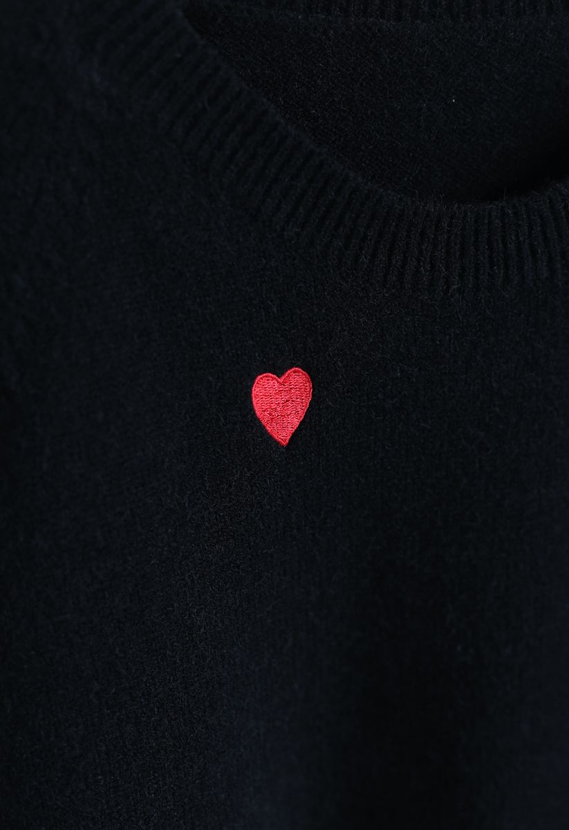 Suéter de punto Sweet Love Spot en negro