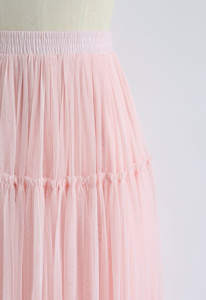 Falda de malla de dos capas Keep It Real en rosa