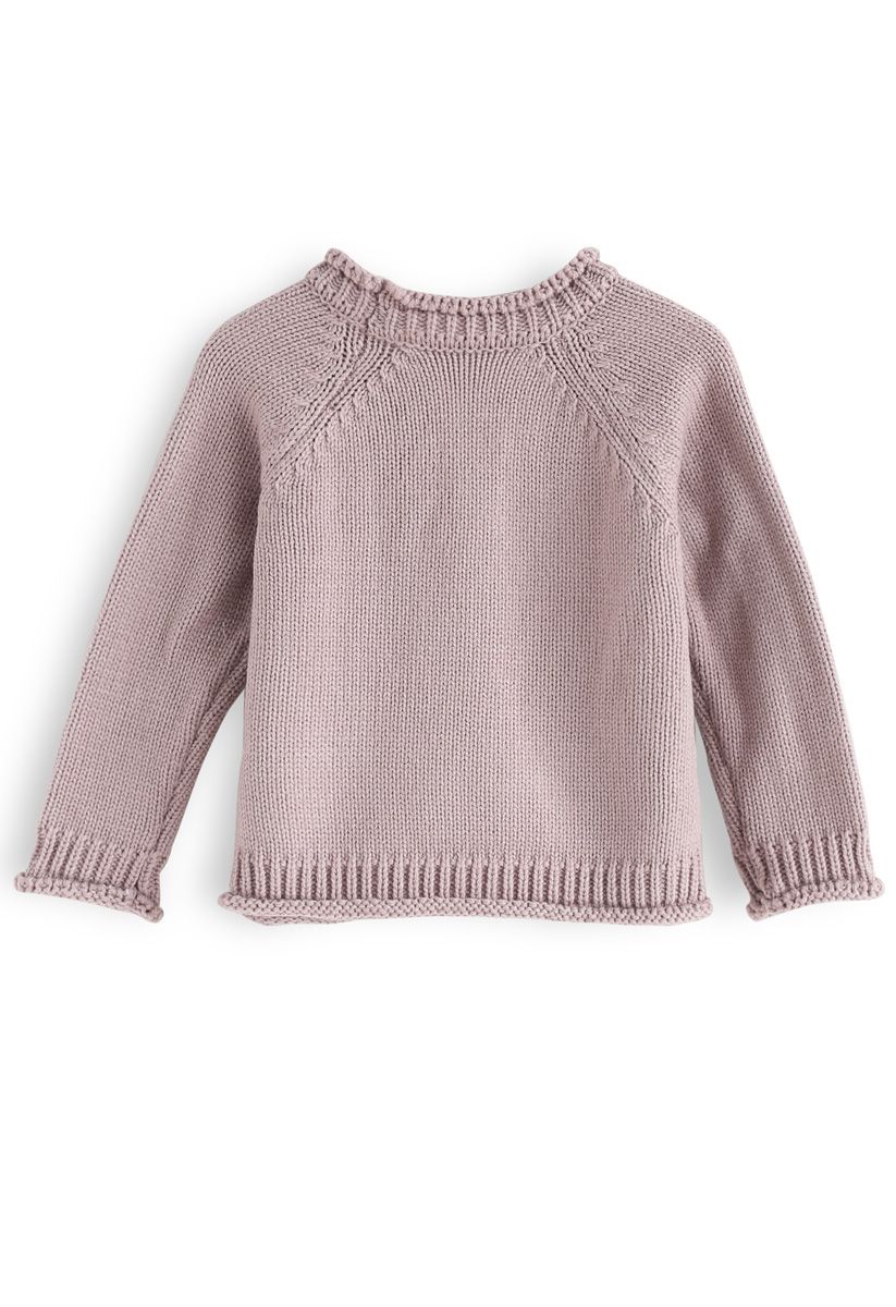 Agregar más suéter bordado de flores en rosa polvoriento para niños