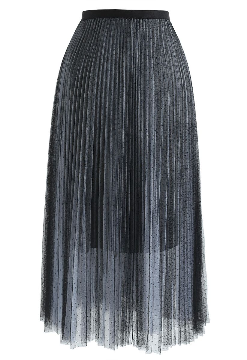 Falda de malla plisada Dream sin título en gris