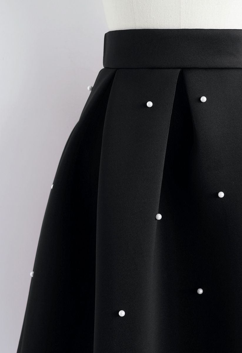 Falda midi plisada Airy de Pearls Bliss en negro