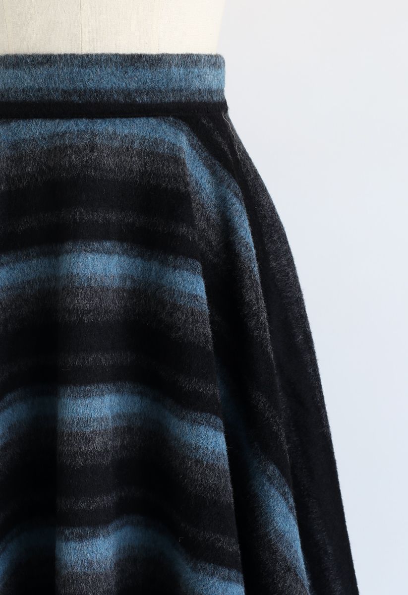 Falda midi de rayas en lana de rayas en línea