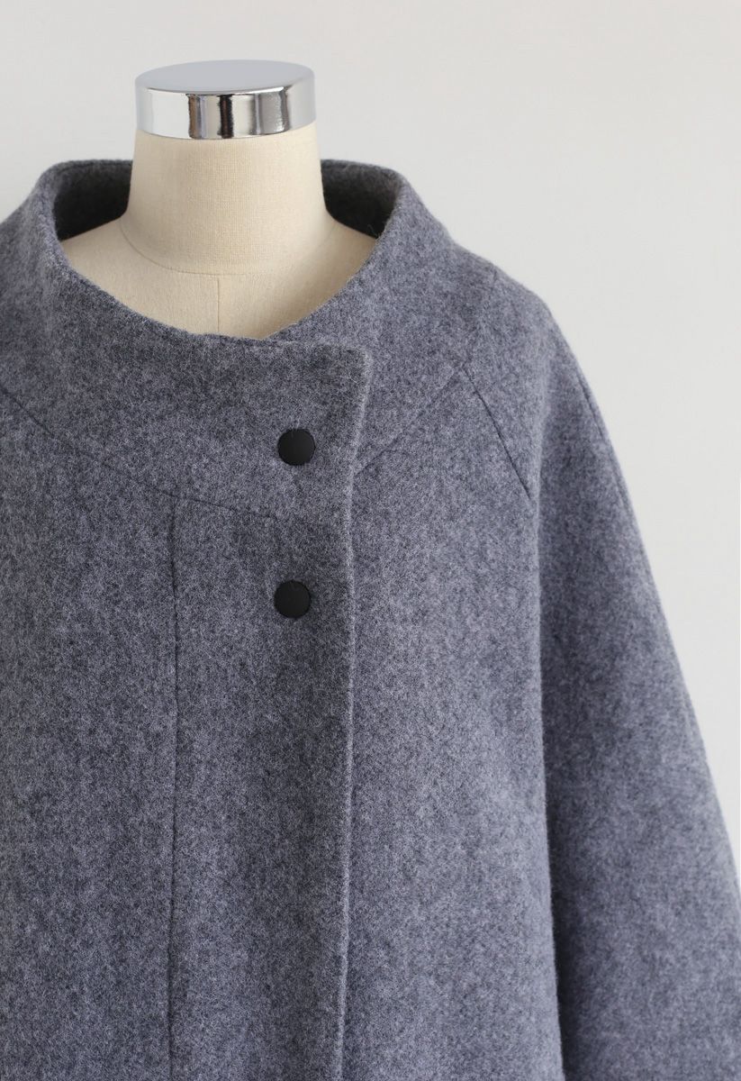 I Want It All Abrigo largo de mezcla de lana en gris
