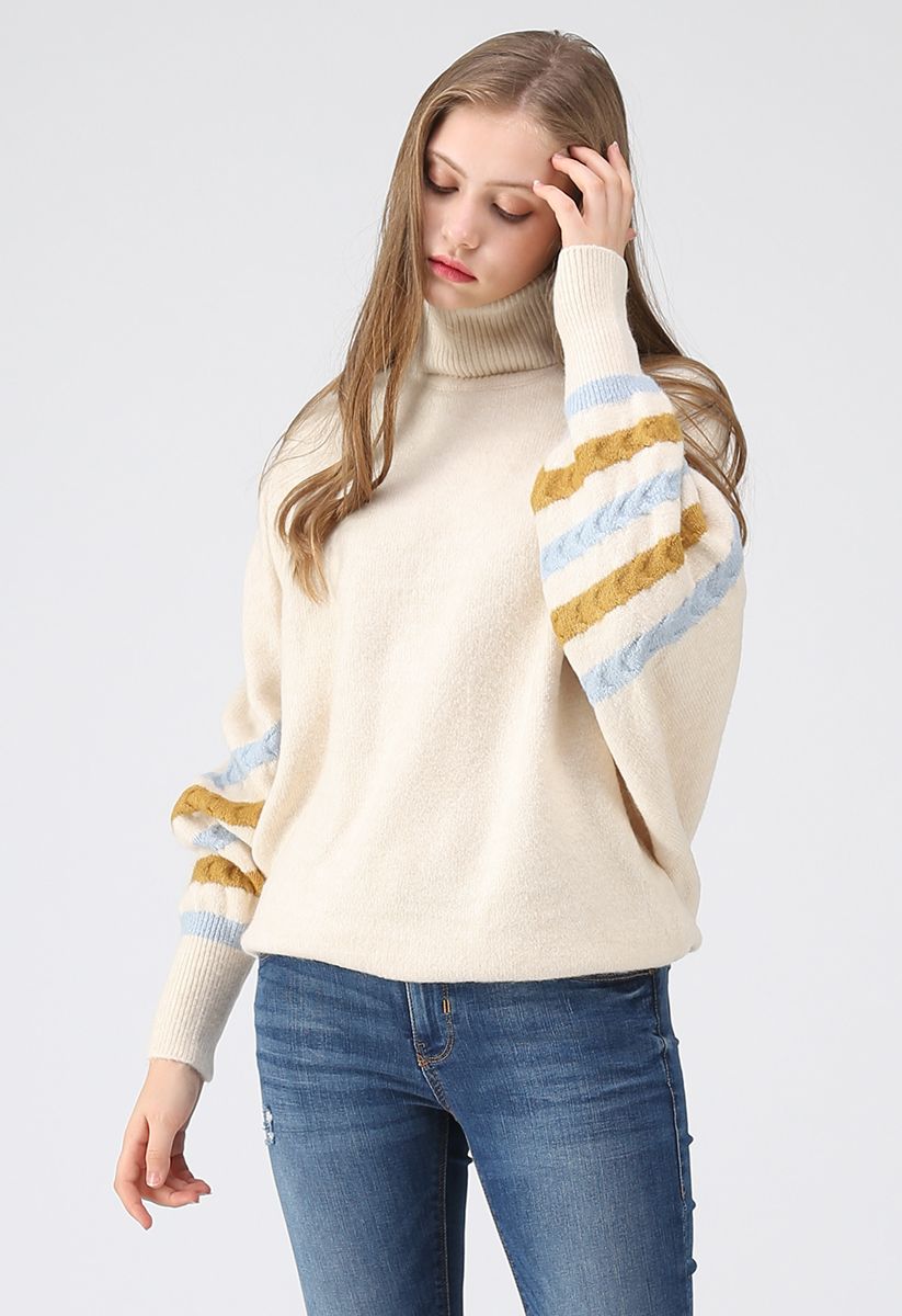 Buscando tu atención suéter esponjoso en color crema