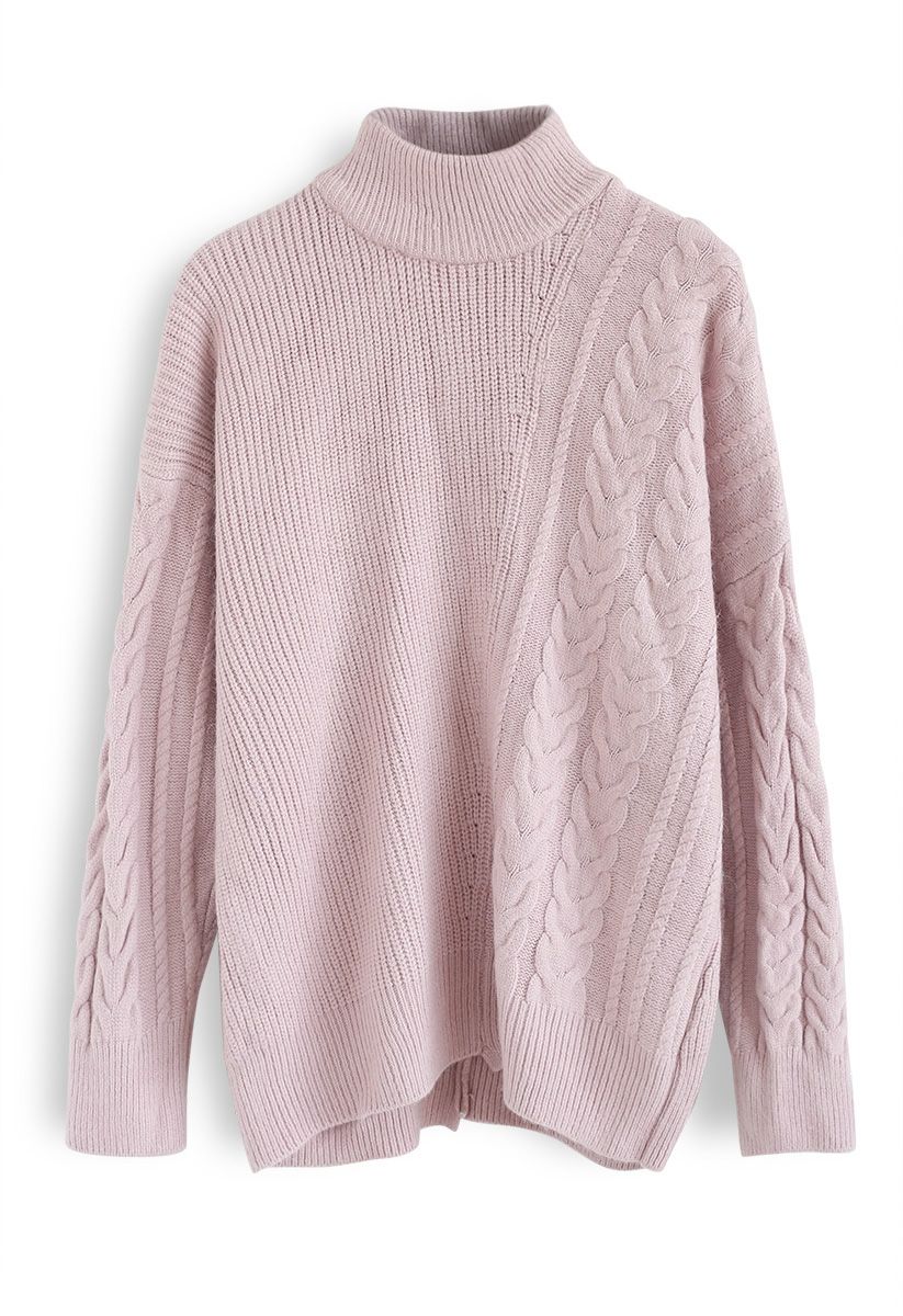 Suéter de punto Warm Up The Moment en rosa
