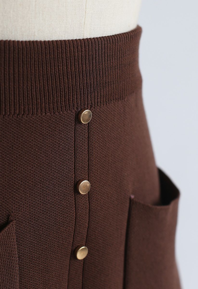 Minifalda de punto Charm in This Way en marrón