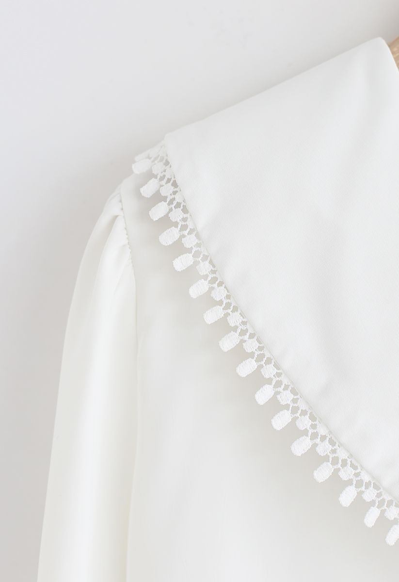 Camisa blanca de gasa con doble botonadura de Be Your Love
